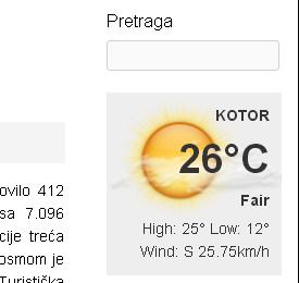 TEMPERATURA KOTOR